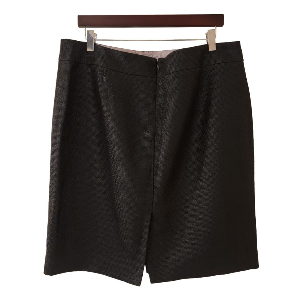 Banana Republic Coated Tweed Pencil Skirt Size 16 Black Textured Classy Occasion - Picture 3 of 5